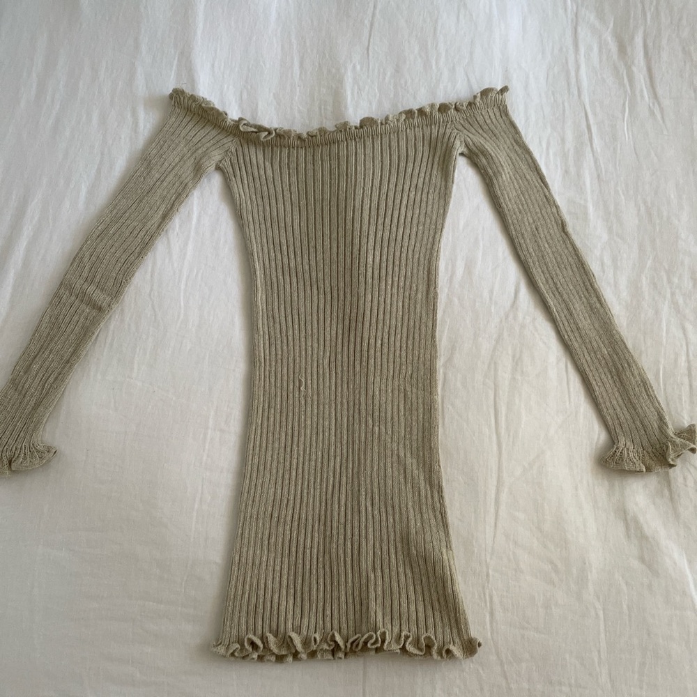 In The Style x Sarah Ashcroft Nude Ribbed Dress